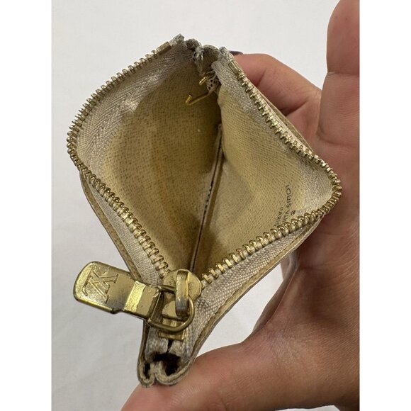 LOUIS VUITTON Key Pouch Key Cles Wallet Damier Azur Key Chain Coin Pouch - Picture 2 of 4